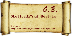 Okolicsányi Beatrix névjegykártya