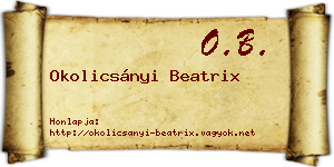 Okolicsányi Beatrix névjegykártya